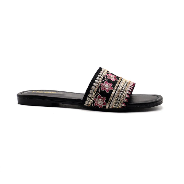 NoirGlide Black Casual Slipper